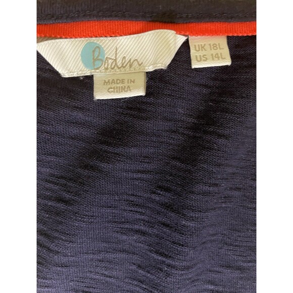 Boden Clemmie Dress Embroidered Floral Size 14L Navy Blue - Picture 4 of 11